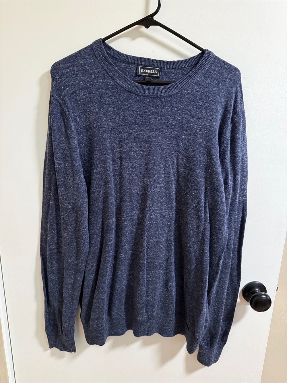 Express Men's Crewneck Sweater - Dark Blue Heather